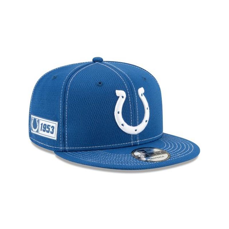 NFL Indianapolis Colts Official Sideline Road 9Fifty Snapback (MZN0937) - Blue New Era Caps